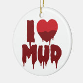 Ik hart (liefde) modder keramisch ornament (Links)