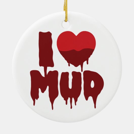 Ik hart (liefde) modder keramisch ornament (Achterkant)