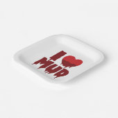 Ik hart (liefde) modder papieren bordje (Gebogen)