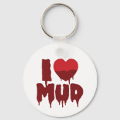 Ik hart (liefde) modder sleutelhanger (Voorkant)