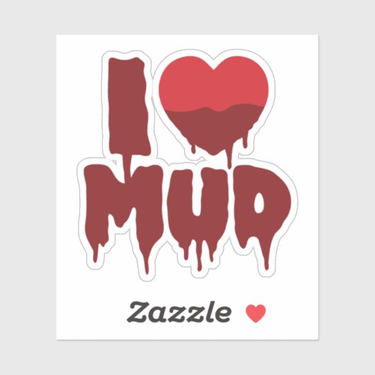 Ik hart (liefde) modder sticker (Vel)