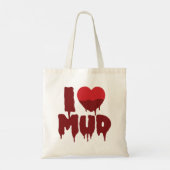 Ik hart (liefde) modder tote bag (Achterkant)