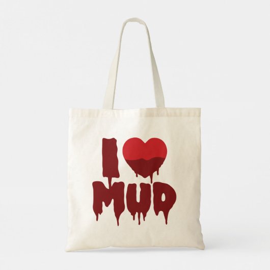 Ik hart (liefde) modder tote bag (Achterkant)