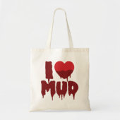 Ik hart (liefde) modder tote bag (Voorkant)