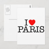 Ik hart (liefde) Parijs Briefkaart (Voorkant / Achterkant)