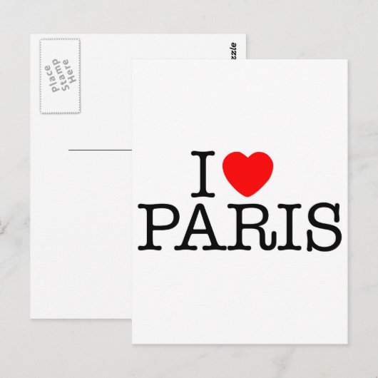 Ik hart (liefde) Parijs Briefkaart (Voorkant / Achterkant)