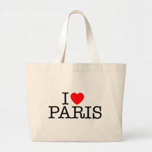 Ik hart (liefde) Parijs Grote Tote Bag
