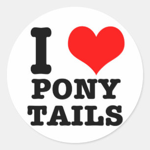 IK HART (LIEFDE) PONY STAARTEN RONDE STICKER