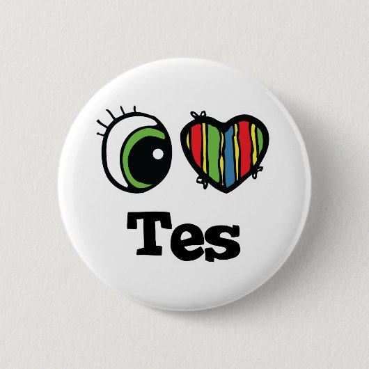 Ik Hart (Liefde) Tes Ronde Button 5,7 Cm (Voorkant)