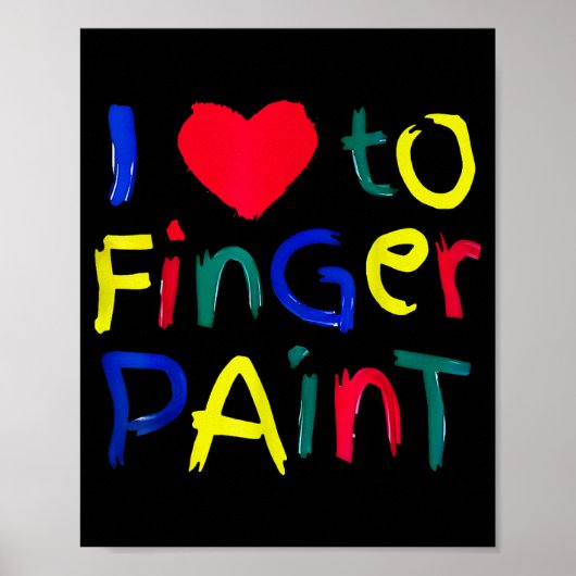 Ik hart liefde vingerverf ik verf schattig stel va poster (Voorkant)