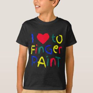 Ik hart liefde vingerverf ik verf schattig stel va t-shirt