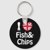 Ik Hart [Liefde] Vis & Friet Sleutelhanger (Voorkant)