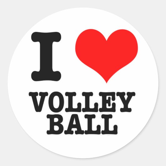 IK HART (LIEFDE) VOLLEY BAL RONDE STICKER (Voorkant)