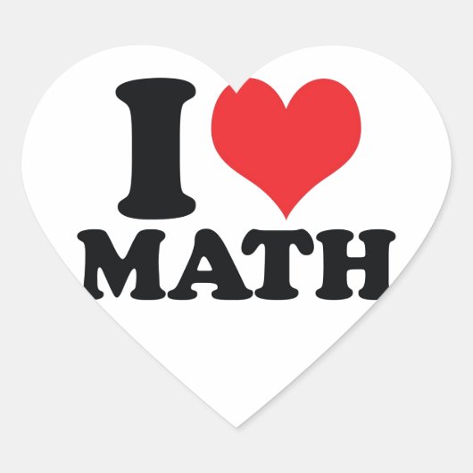 Ik Hart / liefde wiskunde Sticker (Voorkant)