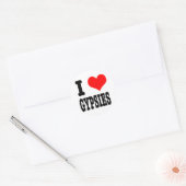 IK HART (LIEFDE) ZIGEUNERS RONDE STICKER (Envelop)