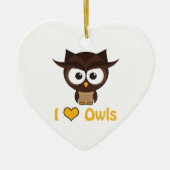 Ik hart (liefdesuil) keramisch ornament (Voorkant)