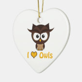 Ik hart (liefdesuil) keramisch ornament (Links)