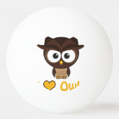 Ik hart (liefdesuil) pingpongbal (Achterkant)