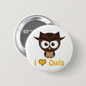 Ik hart (liefdesuil) ronde button 5,7 cm (Voorkant /achterkant)