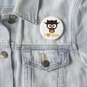 Ik hart (liefdesuil) ronde button 5,7 cm (In situ)