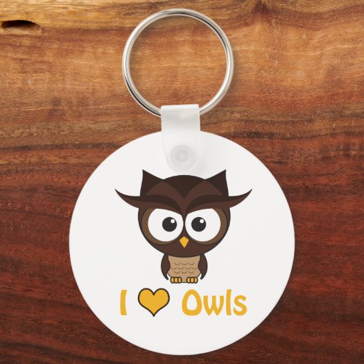 Ik hart (liefdesuil) sleutelhanger (Voorkant)