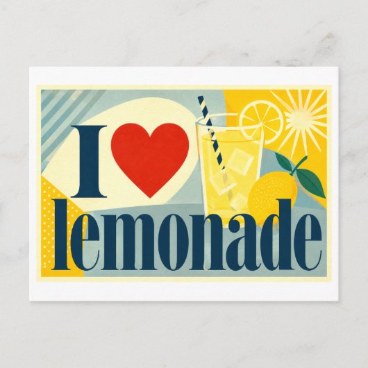 "Ik [Hart] Limonade" Briefkaart (Voorkant)