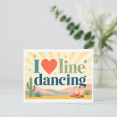 "Ik [Hart] Line Dansen" Briefkaart (Staand voorkant)
