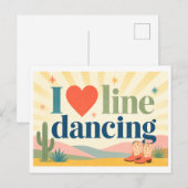 "Ik [Hart] Line Dansen" Briefkaart (Voorkant / Achterkant)