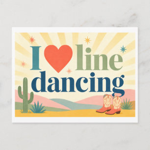 "Ik [Hart] Line Dansen" Briefkaart