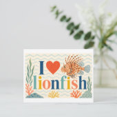 "Ik [Hart] Lionfish" Briefkaart (Staand voorkant)