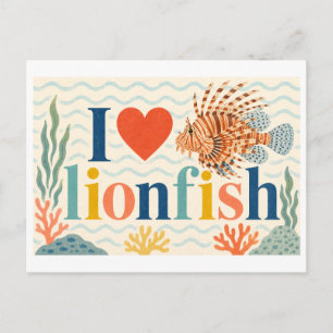 "Ik [Hart] Lionfish" Briefkaart