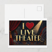 "Ik [Hart] Live Theater" Briefkaart (Voorkant / Achterkant)