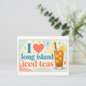 "Ik [Hart] Long Island Iced Teas" Briefkaart (Staand voorkant)