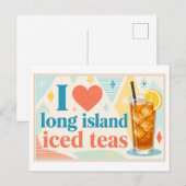 "Ik [Hart] Long Island Iced Teas" Briefkaart (Voorkant / Achterkant)