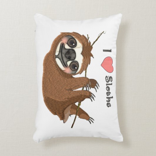 Ik hart luiaards baby dier decoratief kussen (Voorkant(Verticaal))