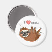 Ik hart luiaards baby dier magneet (Voorkant / Achterkant)