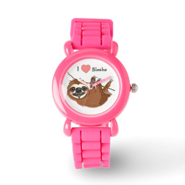 Ik hart luiaards baby dieren horloge (Voorkant)