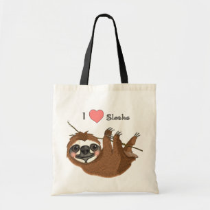 Ik hart luiaards baby dieren tote bag