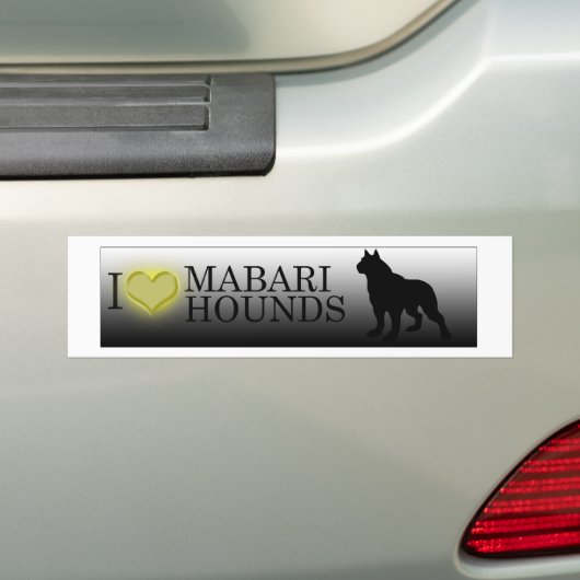 Ik hart Mabari Hounds Bumpersticker (Op auto)