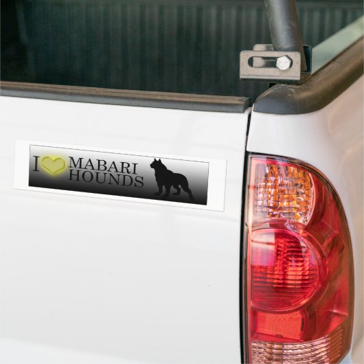Ik hart Mabari Hounds Bumpersticker (Op Truck)