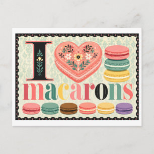 "Ik [Hart] Macarons" Briefkaart