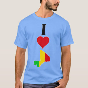 Ik hart Mali Verticaal Ik hou van Malinese nationa T-shirt