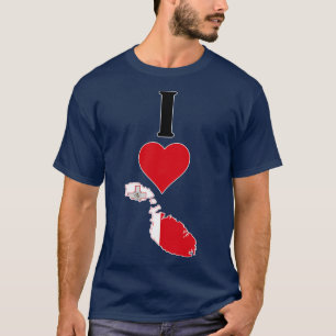 Ik hart Malta Verticaal Ik hou van Maltese nationa T-shirt
