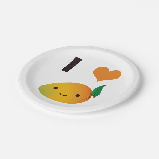 Ik hart Mango Papieren Bordje (Gekanteld)