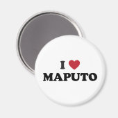 Ik hart Maputo Mozambique Magneet (Voorkant / Achterkant)