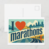"Ik [Hart] Marathons" Briefkaart (Voorkant / Achterkant)
