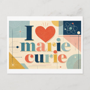 "Ik [Hart] Marie Curie" Briefkaart