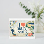 "Ik [Hart] Mary Bennet" Briefkaart (Staand voorkant)