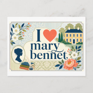 "Ik [Hart] Mary Bennet" Briefkaart