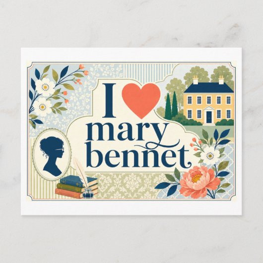 "Ik [Hart] Mary Bennet" Briefkaart (Voorkant)